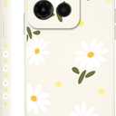 for Motorola Moto G Stylus 5G 2025 Case, Flower Pattern Slim Case Soft Silicone Protective for Moto G Stylus 5G 2025 Phone Cover, Daisy Rice White
