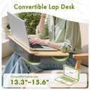 Amazer Standing Desk Converter, 22 inch Bamboo Small Sit Stand Up Desk Riser with Lap Desk Computer Desktop Desk Converter for Monitor and Laptop with Keyboard Tray