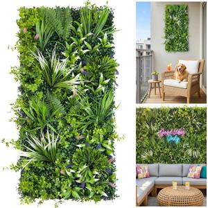 Artificial Greenery Wall, 40''x 20'' Plant Panels, UV-Anti Faux Grass Wall