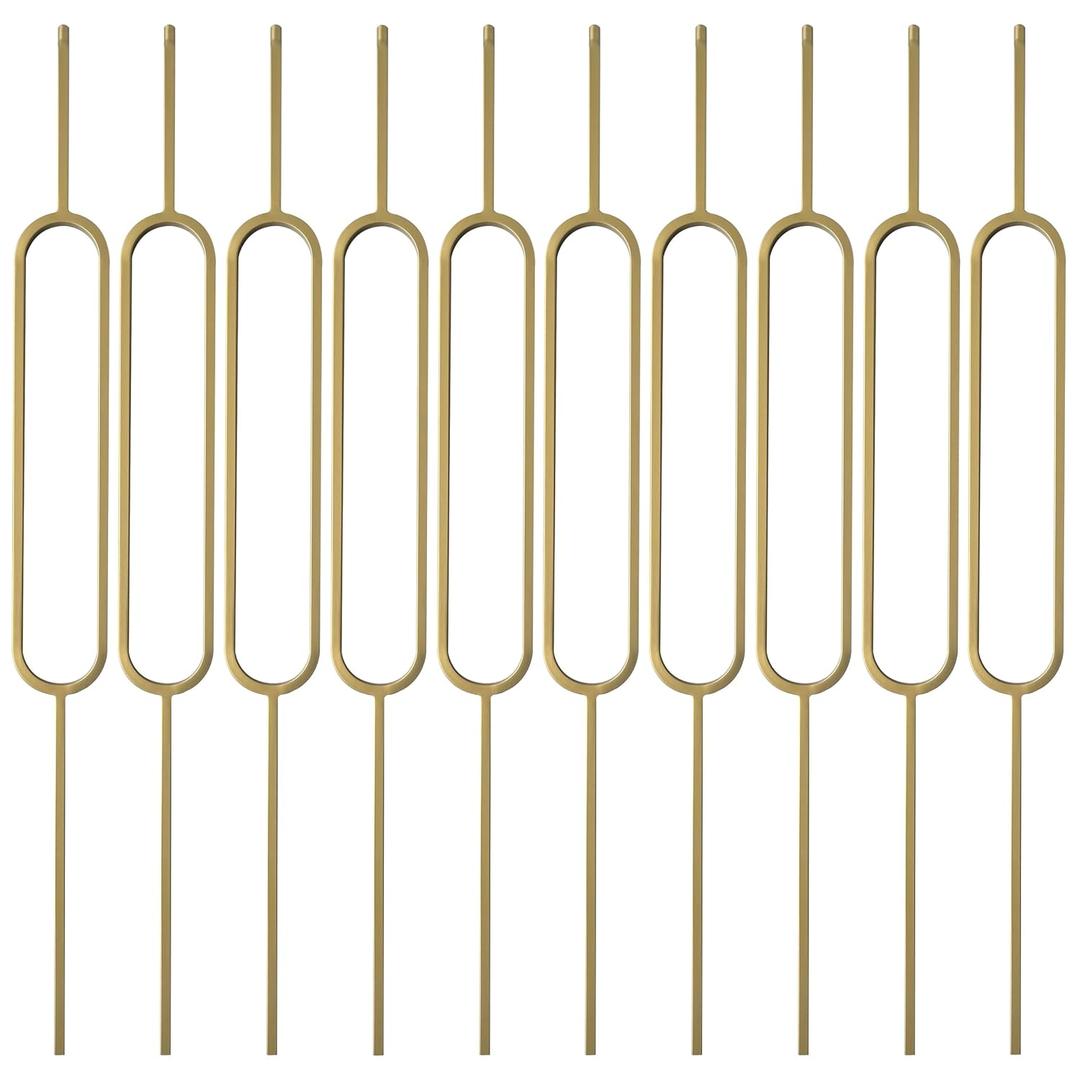 44" Brass Gold Wrought Iron Oval Balusters for Staircase Interior, 1/2" Square Hollow Iron Spindles, Decorative Stair Railing, Pack of 10