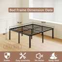 AGXI 20 Inch Tall Full Size Bed Frame with Large Storage Space, Heavy Duty Metal Platform No Box Spring Needed, Easy Assembly Strong Bearing Capacity, Noise Free