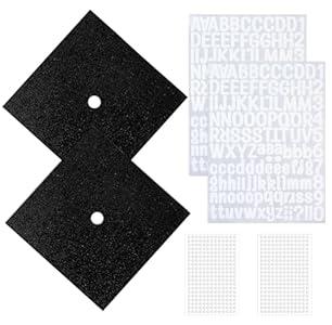 Penta Angel Graduation Cap Decorations 2 Sheets Glitter Paper Card 2Pcs Alphabet Letter Number Stickers 2Pcs Self-Adhesive Pearl Stickers for Grad Cap Crafts DIY (Black)