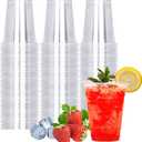 TashiBox 100 Count - 16 Ounce Plastic Cups, Ice Coffee Cups To Go - Crystal Clear PET Party Cups
