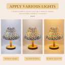 2pcs Pleated Lamp Shade, Modern Printing Flowers Lampshades for Table Lamps Floor Lamps, Barrel Lampshade Replacement for Bedroom, Cute Lamp for Living Room Home Office Decor