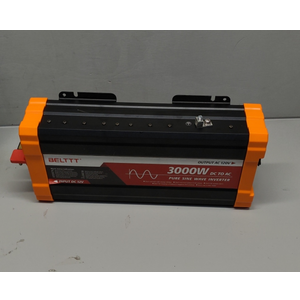 BELTTT 3000W Pure Sine Wave Inverter 12V DC to 120V AC for RV, Truck, Off-Grid, Home, Solar Car Power Inverter with Dual AC, 20A Socket, 5V 2.1A USB, Hardwire Port, Remote Controller 23Ft Cable