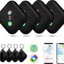 Dual-System Compatible Bluetooth Tracker for iOS or Android Key Finder, Item Locator, Smart Luggage Tracker, Pet Tracker Works with Apple Find My or Google Find Hub IP67 Waterproof Rating (4-Pack)