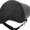 Guitar Leg Support, Contoured Memory Foam Guitar Cushion with Elastic Strap for Acoustic Classical Electric Guitars and Ukuleles, Portable Soft Leg Pad with Leather Cover