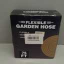 Flexible Garden Hose 75 FT, Ultra Lightweight Water Hoses 75FT w/10 Function Sprayer and 3/4" Brass Fittings, Kink-Free, Sturdy, Abrasion Resistant for Yard, Lawn, Outdoor and Gardening(Black)