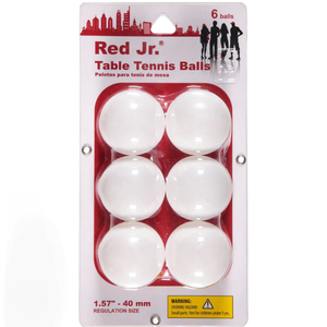 Red Jr. Table Tennis Balls 6 Pk