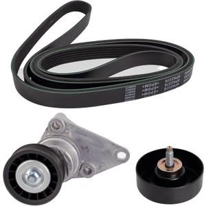 TRQ Belt Set Compatible with Avalanche Silverado Suburban Tahoe Trailblazer Sierra Yukon