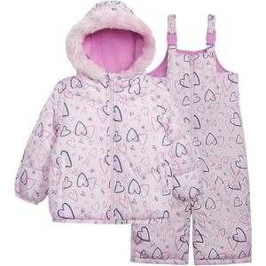 Carter's Girls' Toddler Heavyweight 2-Piece Snowsuit Set  Water Resistant Ski Jacket & Snow Bib (3T, Lilac)