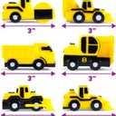 Tub Works Construction Trucks Mold Free Bath Toys, 6 Pack | Sealed, No Hole Bath Toys Design Keeps Moisture Out | Soft, Squeezable & Float on Water | Baby & Toddler Bathtub Toys | Baby Pool Play