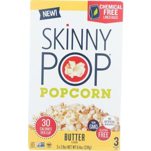 SkinnyPop Butter Popcorn, 2.8 Oz, 3 Ct