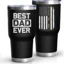 Dad Gifts for Men BEST DAD EVER Tumbler 30 Oz Stainless Steel Insulated Cup Tumbler Coffee Mug with Lid and Straw Mens Father's Day, Christmas and Birthday Gifts Idea