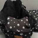 Cullaby Center Console Dog Car Seat Safe Travel for Small Dogs Under 15 lbs Detachable Washable Pet Carrier with Storage Pockets & Safety Belt,Black