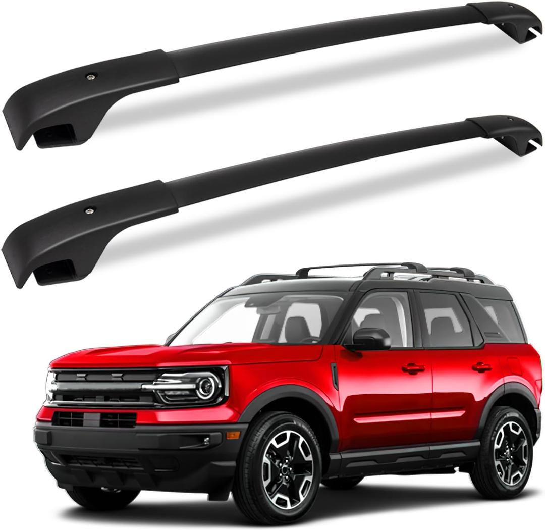 Roof Rack Cross Bars Compatible with Ford Bronco Sport Base & Bigbend & Outer Banks (on Road) 2021 2022 2023 2024 Aluminum Crossbars Rails Rooftop Cargo Racks Luggage Ski Bike Snowboard Carrier