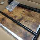 Sofa Armrest Tray Table for Couch - 360 Swivel Height Adjustable End for Small Spaces, Snack Side Table for Bed or Chair with Phone & Tablet Slot (Rustic,Standard) (Rich)