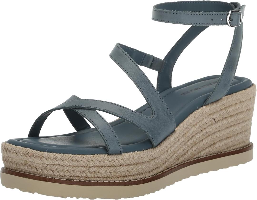 Lucky Brand womens Carolie Espadrille Wedge Sandal (6.5, Natural Blue)