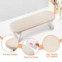 Subay Arm Rest for Nails Tech, Foldable PU Leather Nail Arm Rest for Acrylic Nails Cushion Hand Holder, Hand Rest Pillow Nail Art Accessories Tool for Manicure Pedicure Salon Home Use - Light Brown