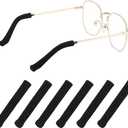 ANATTASOUL 5 Paris Anti-Slip Elastic Comfort Eyeglasses Temple Tips Sleeve, Fabric Glasses Ear Grip, Soft and Well-Fitting Glasses Ear Cushion, Knitting Eyeglass Ear Grips, Glasses Accessories