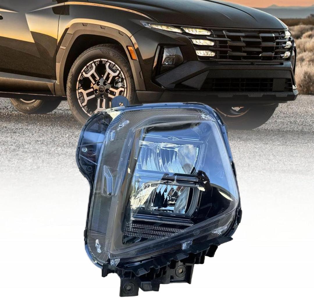 Right Side LED Headlight Assembly Fits for Hyundai Tucson SE/SEL 2025 2026 2.5L Passenger Side Front Headlamp w/Bulb 92102-CW650
