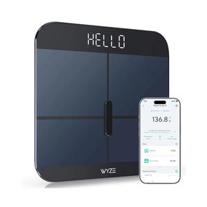 Wyze Smart Scale X - Digital Bathroom Scale for Body Weight, BMI, Body Fat, Muscle Mass, Heart Rate Monitor | Sync with Health Apps | for People, Baby & Pet, 400 lbs (Black)