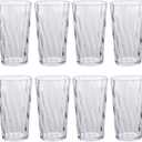 Unbreakable Plastic Drinking Glassesset of 8, Shatterproof Drinking Cups, Plastic Glass Cups, 10 Oz Plastic Tumbler Cups, Dishwasher Safe (Transparent)