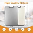 Titanium Cutting Board for Kitchen, 2-in-1 Double-Sided with Food Grade Pure Titanium & Wheat Straw PP, Easy to Clean, Large Size 16 x 11