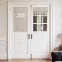 NICETOWN 100% Linen Blackout French Door Curtains, Privacy Door Window Curtains, 26 X 40 Inch Long Room Darkening Blinds, Thermal Insulated Tie Up Shades for Bedroom, 1 Panel, Natural