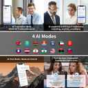 AI Translator Smart Glasses for Men Women, Bluetooth Audio Sunglasses with Photochromic Lenses, Photo Translation, No Subscription, Real-Time Translation(160+Languages) for Travel Business (Gold)