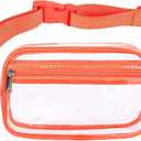 Waist Belt Bag Fashion Fanny Women and Men Gift Waist Pack With Adjustable Strap For Travel Running Hiking Walking Clear Orange