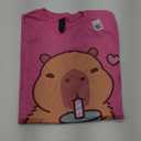 Cute Capybara Kawaii Anime Drinking Bubble Tea Lover Girls T-Shirt S