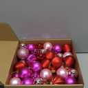 Lunmon 64 Pcs Valentine's Day Ball Ornaments Glitter Red Hot Pink Ornament 1.6/1.97/2.4 Inch Plastic Hanging Decoration Assorted Size Valentines Day Decorations for Home Tree Wreath Party Supplies