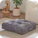 Floor Pillow Cushion for Adults, Meditation Cushion Pillow, Large Square Floor Sitting, for Tatami Living Room or Yoga, 22x22 Inch (4" Thick(Pack of 2), Grey)