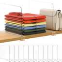 12 Pack 12 Inches [Extra Tall Version] Clear Shelf Dividers for Organization, Acrylic Closet Shelf Vertical Shelves Organizer for Bedroom, Kitchen and Office
