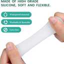 Welnove Gel Toe Cap and Protector - Silicone Toe Covers - Toe Cushions for Pain Relief, Missing or Ingrown Toenails, Corns, Calluses, Blisters (4 Large + 8 Medium, White)