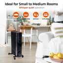 Comfort Zone 1500W Digital Oil-Filled Radiator Heater – Portable Electric Space Heater with Remote, 12H Timer & 360° Swivel Wheels – Silent Radiant Heat with Adjustable Thermostat – Black