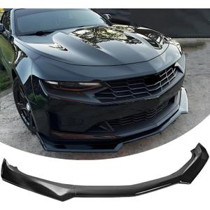 Front Bumper Lip Splitter Spoiler Fit for 2016-2024 Chevy Camaro SS/ 1SS/ 2SS2019-2024 SS LT LS Gloss Black 3pcs Accessories Air Chin Body Kit