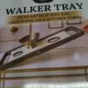 Walker Tray for Folding Walker with Cup Holders, Non-Slip Mat & Bag - Adjustable Universal Plastic Food Table for Seniors - Detachable Guardian Accessories - Removable Walker Trays for rolling walker