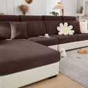 Disayu Sofa Covers Couch Covers for Sofa Pet Friendly Couch Cushion Covers Universal Sofa Covers Washable Stretch Slipcovers for Sectional Sofa (Texture Brown, Large Single Seat Cover)