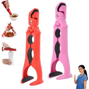 3-in-1 Hot Plate Gripper, Anti Scald Plate Gripper, Multi-Angle Anti-Scald Bowl Holder Clip & Hot Plate Grabber Tool with Lock, Kitchen Utensil For Bowls Pans Dishes (2PCS)