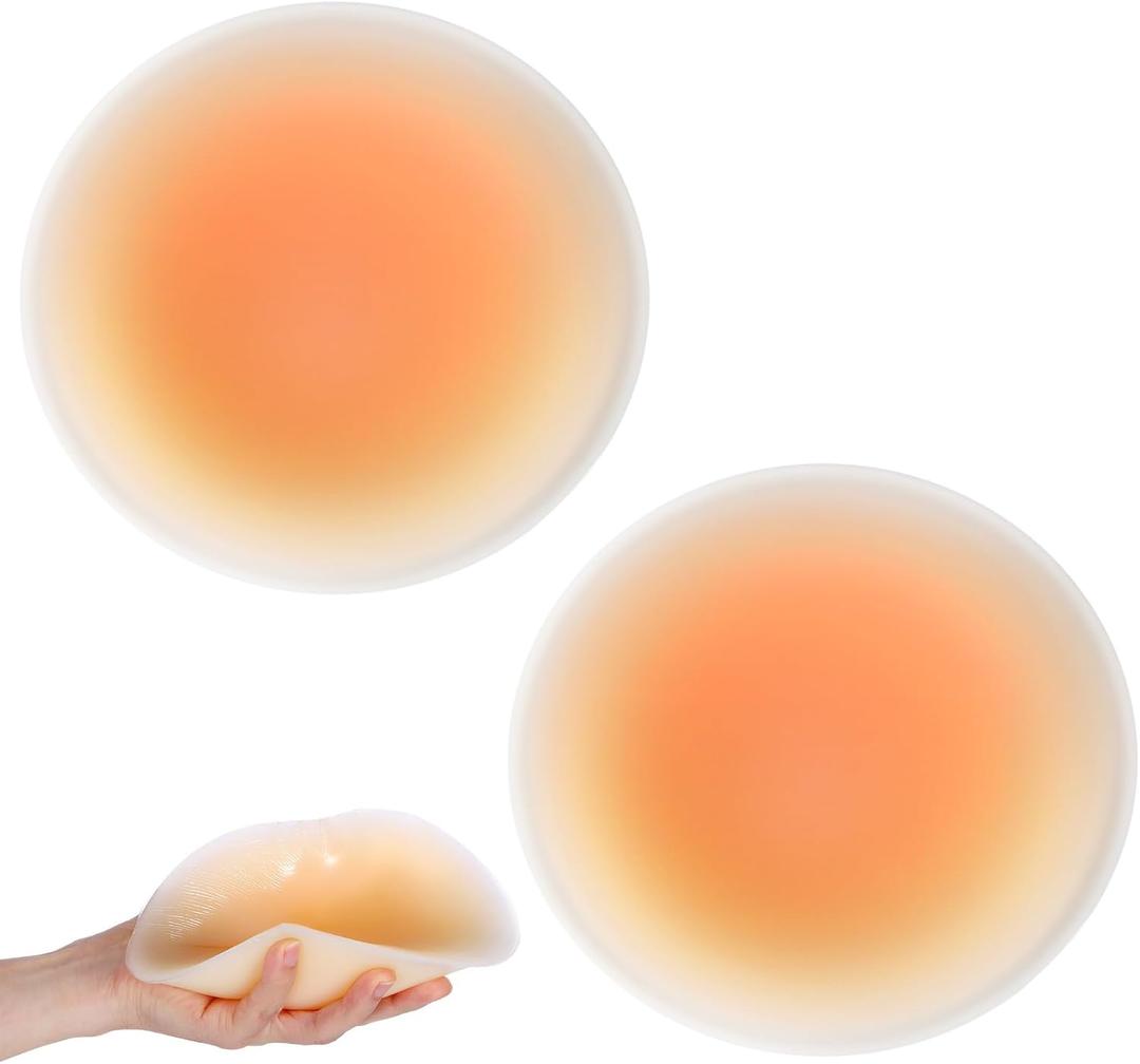 1 Pair Silicone Butt Pads for Women Reusable Adhesive Fake Buttocks Pad Skin Color Padded Hip Pad for Flat Buttocks