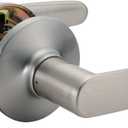 Amazon Basics Easy Installation Straight Door Lever, Passage, Fits Doors 1-3/4 in, Satin Nickel, 6-Pack