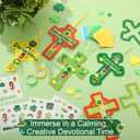 Gersoniel 24 Set St. Patrick's Day Cross Crafts Saint Patty's Day Hanging DIY Art and Craft Kits with Sticker Make Your Own Christian Irish Cross for Spring Sunday School Activity Supplies Decor