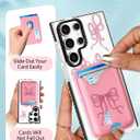 Toycamp for Samsung Galaxy S24 Ultra Case - Compatible with Magsafe Credit Card Holder Wallet Magnetic Cute Women Teen Girls Kawaii Girly Unique Bow Design Phone Cover ffor Galaxy S24 Ultra