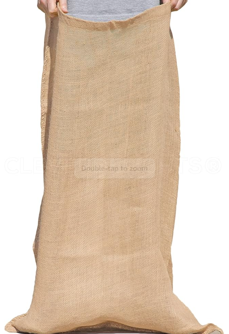 CleverDelights 23" x 40" Burlap Bags - 3 Pack - 100% Jute - Heavy Duty Stitching - 23x40 Inch