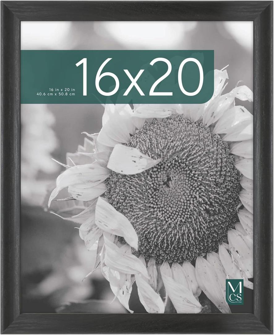 MCS Studio Gallery Classic 16x20 Poster Frame Black Woodgrain Engineered Wood, Vertical & Horizontal Wall Hanging Large Picture Frame for Photos, Posters & Art Prints (1-Pack)