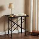 Novabright Bronze Metal Rectangle Side Table Vintage Metal Martini Cocktail Table Decorative Pedestal Tray for Decorating Living Areas and Hosting, 20 x 12 x 20 Inch