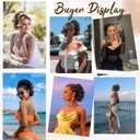 2 x Ponytail Extension, 12 Inch Pony Tails Hair Extensions, Hold Securely, Tangle-Free,Curly Wavy Natural Looking Synthetic Claw Clip Ponytail Extension for Daily Use (Golden Blonde Mix Bleached Blonde Evenly)