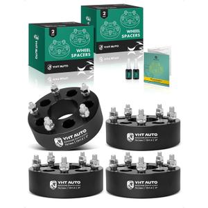 YHTAUTO 5x4.75 to 5x5.5 Wheel Adapters 2 Inch Compatible with Chevrolet, GMC, Cadillac, Pontiac, Tire Adapters w/ 12x1.5 & 12.9 Grade Studs, 74.1mm Center Bore 5 Lug 4PCS Black